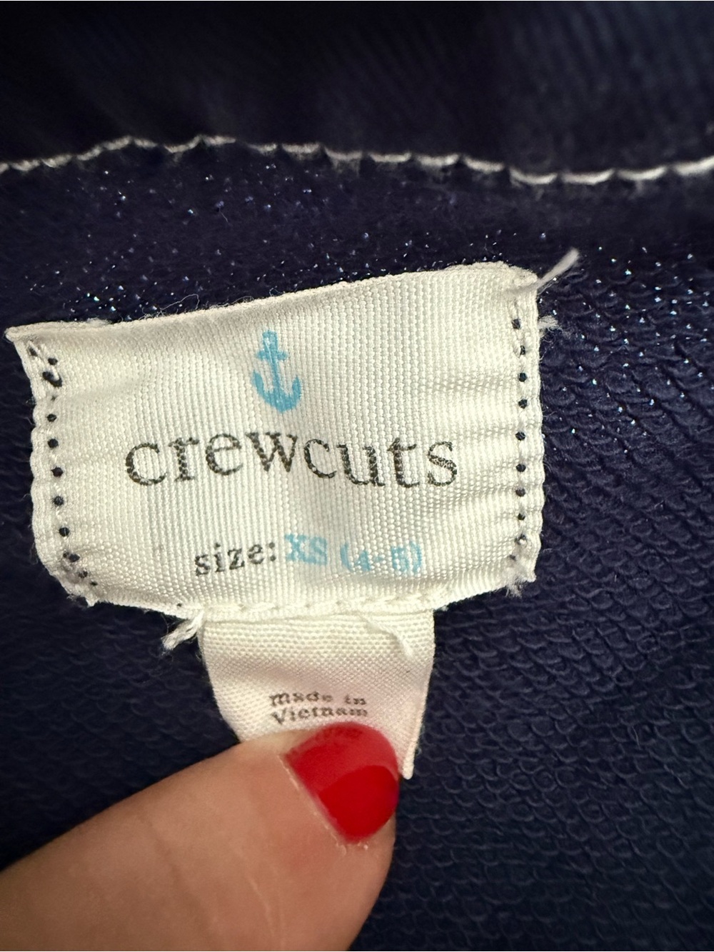 Crewcuts Navy Rugby Pullover with White Trim - Picture 2 of 3